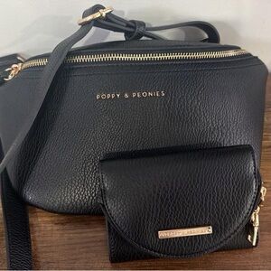 Poppy & Peonies Black Sidekick Crossbody Bag and Margaux Wallet Brand